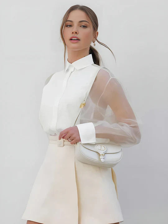 Glenda | Elegancka bluzka damska z ozdobnymi rękawami o luźnym, stylowym kroju