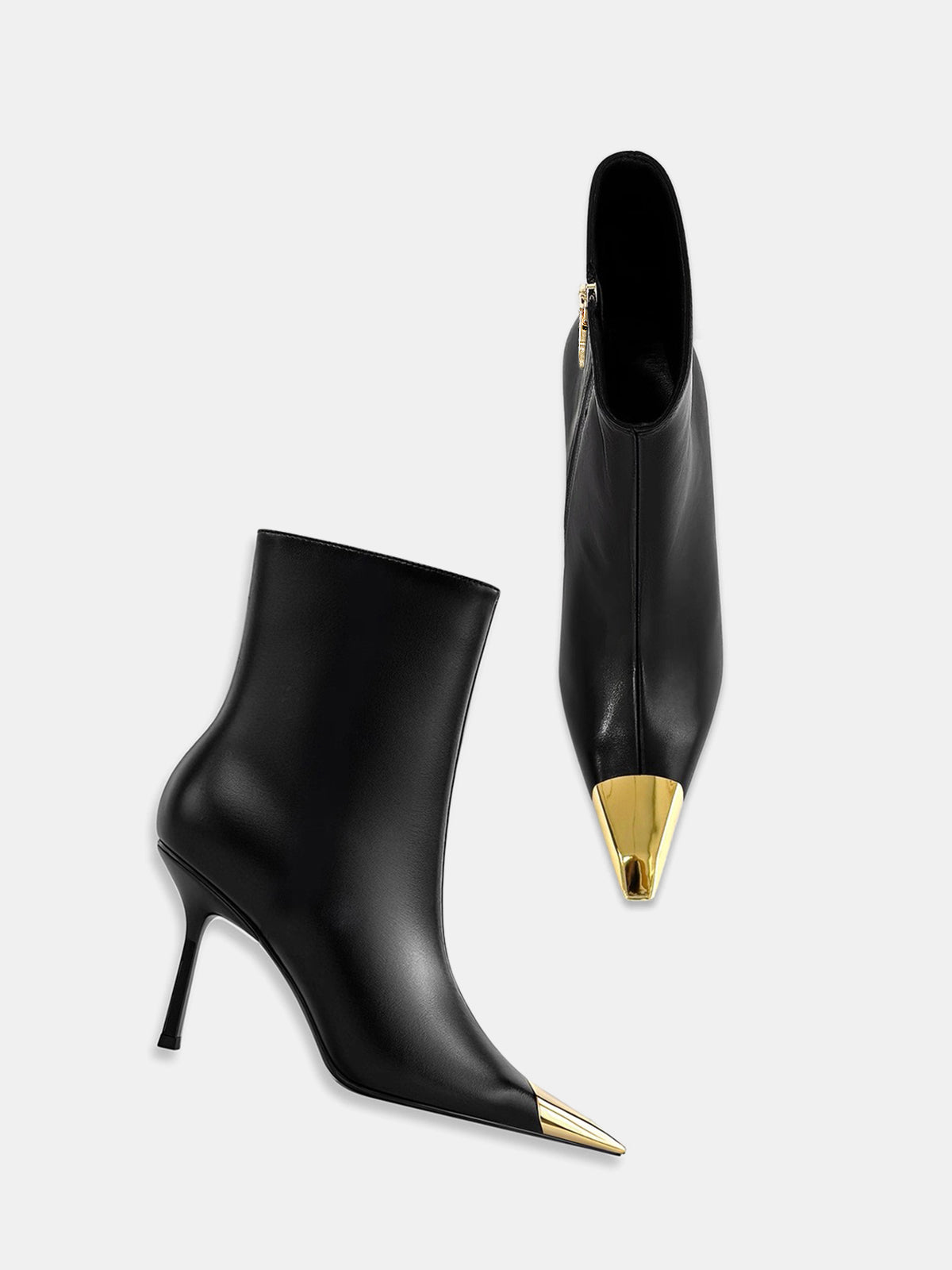 Nathalie | Botki damskie na obcasie z metalowym noskiem, stylowe eleganckie