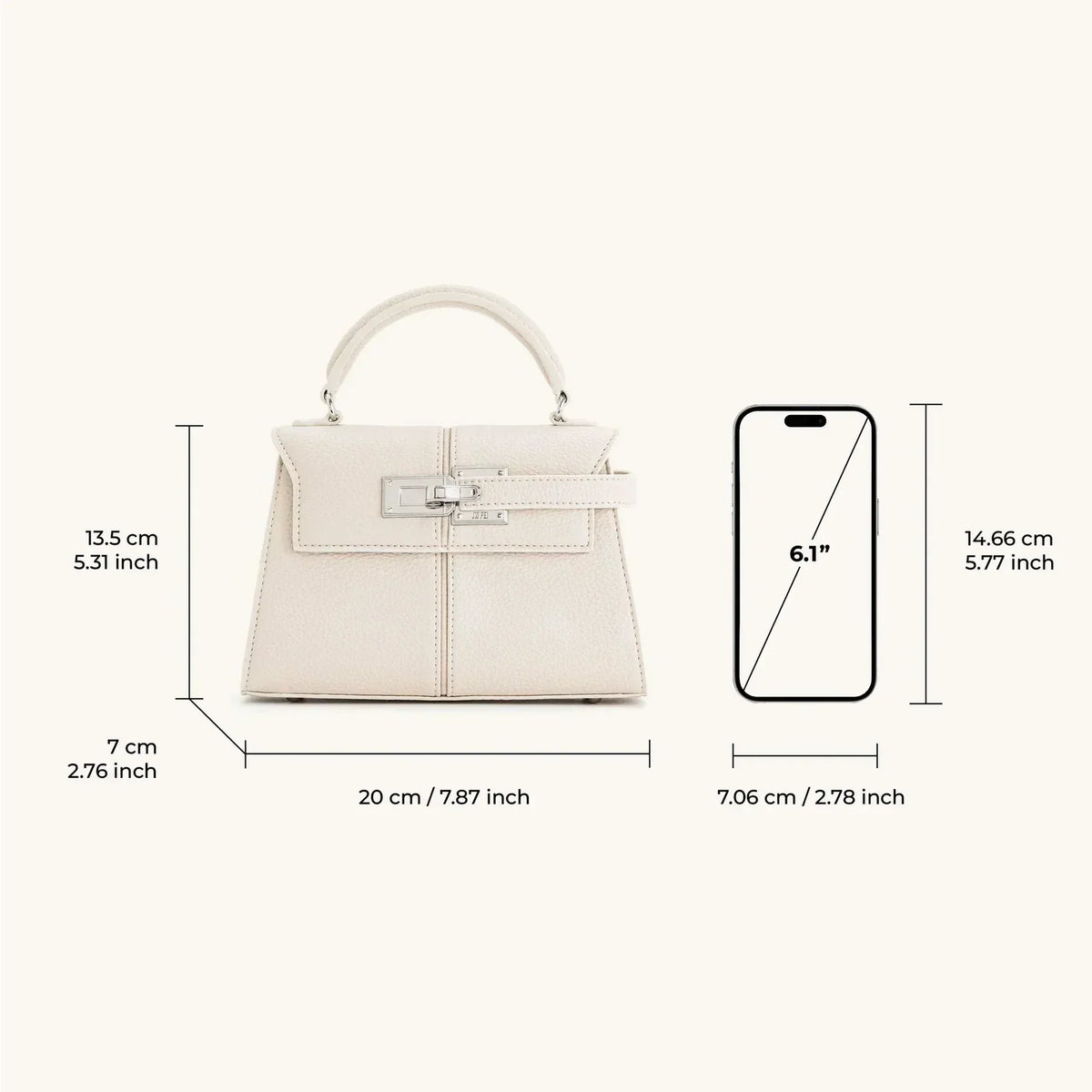 Carson | Torebka damska mini z rączką i zapięciem elegancka stylowa