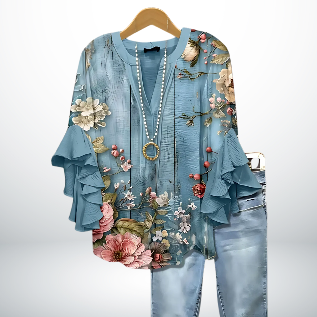 Cecilia | Elegancka bluzka damska z falbanami, lekki materiał, kobiecy i stylowy fason