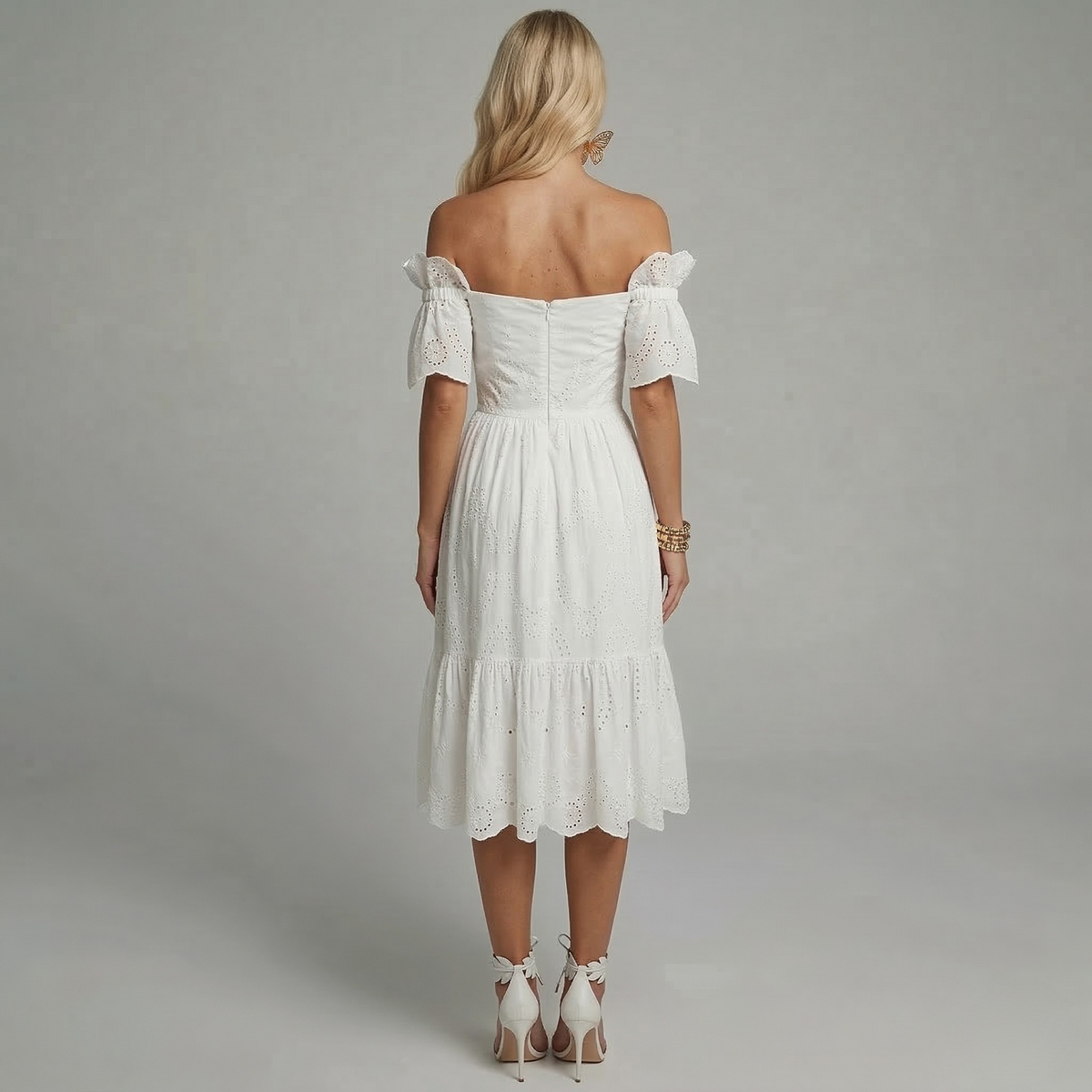 Etheldreda | Sukienka damska elegancka z odkrytymi ramionami