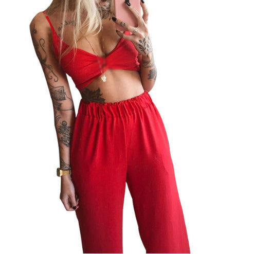 Cara | komplet damski 2-częściowy boho z crop topem w motyle