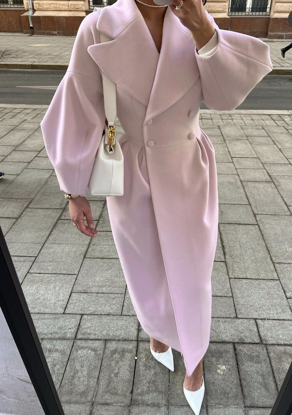 Julia - Płaszcz zimowy damski elegancki wełniany trencz