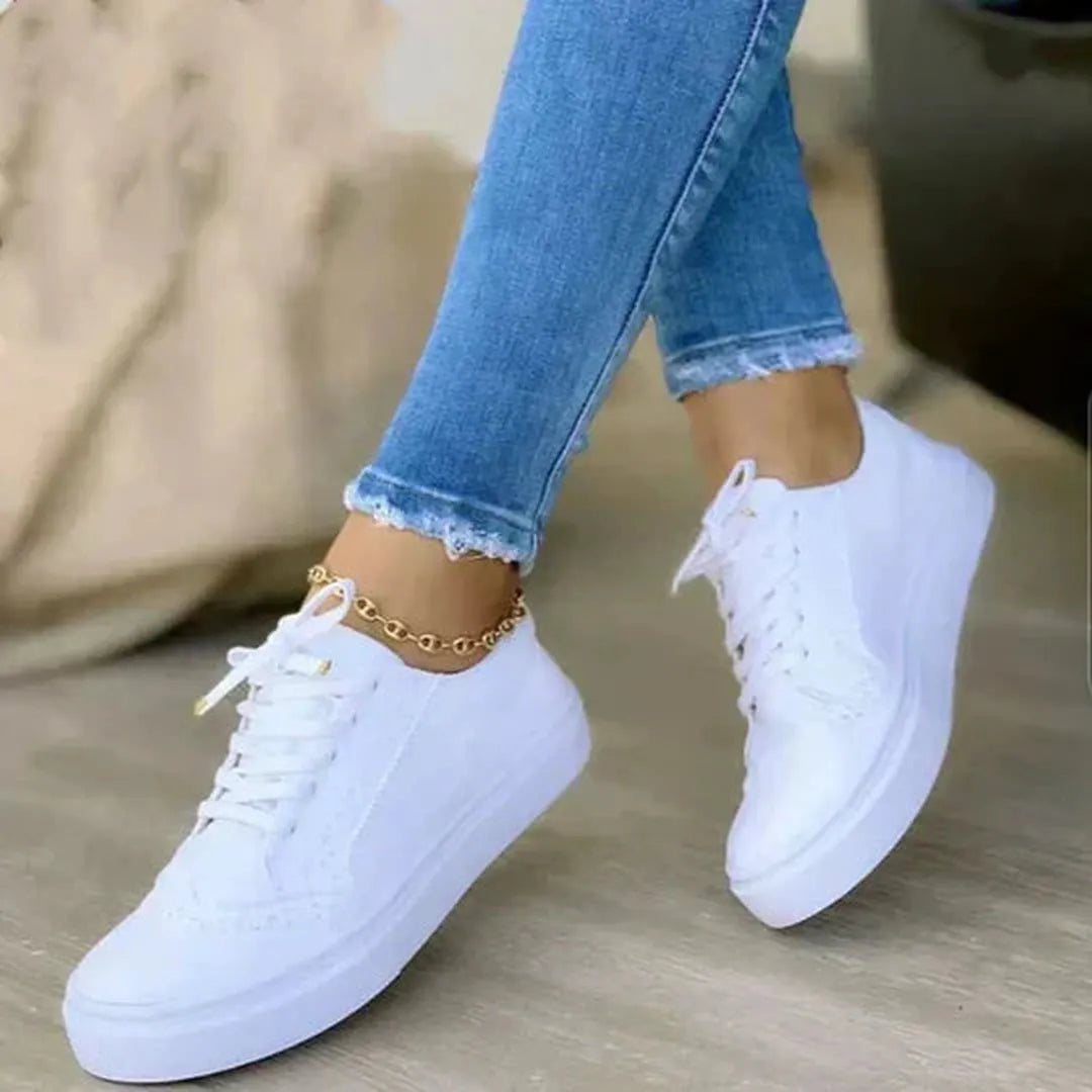 Fleur - Damskie sneakersy ze sznurowaniem – casualowy styl