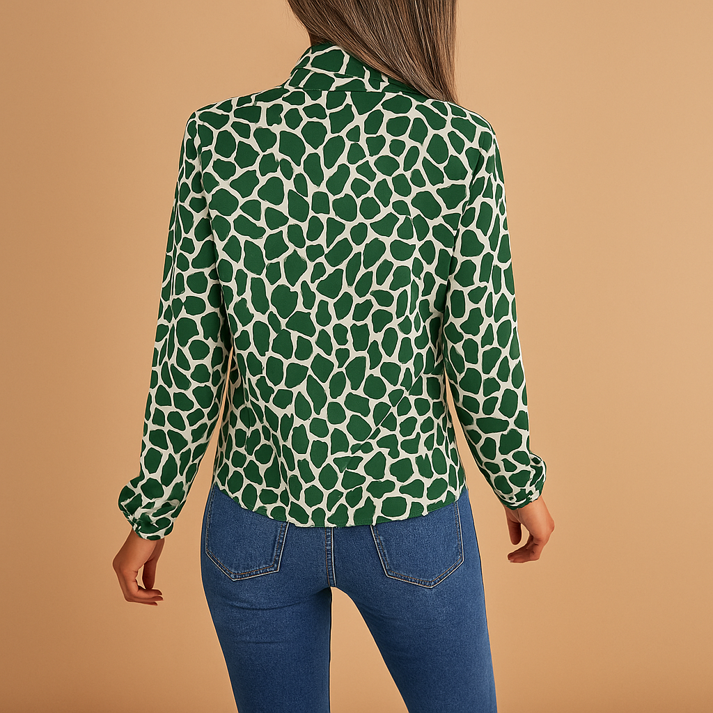 Maud | Elegancka bluzka damska w groszki z kokardą, stylowa i kobieca
