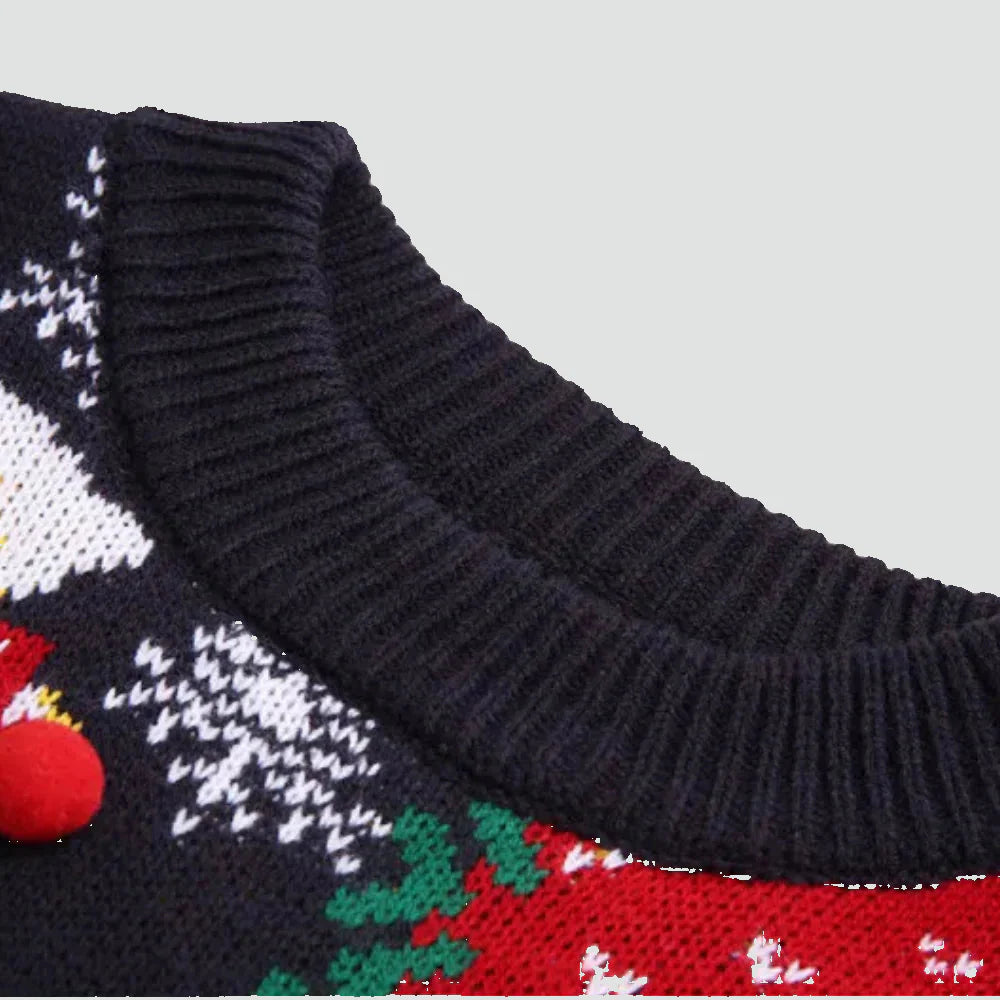 Emilia - Świąteczny sweter damski ciepły dzianinowy z okrągłym dekoltem