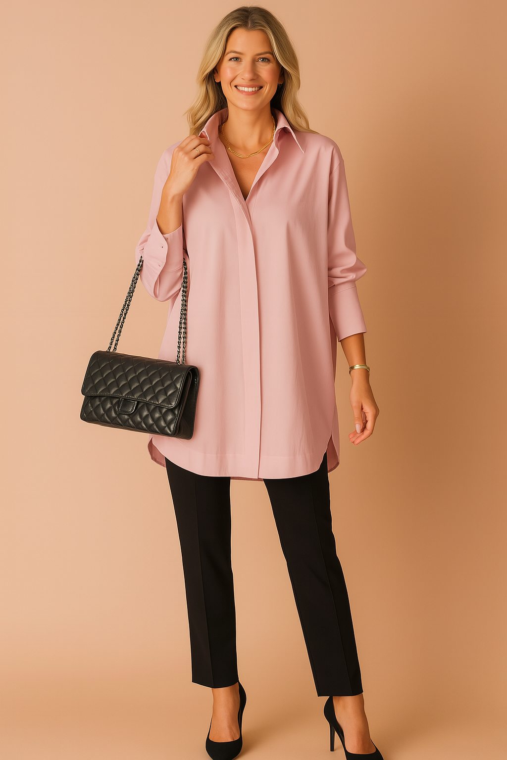 Monaco | Elegancka koszulowa bluzka damska oversize