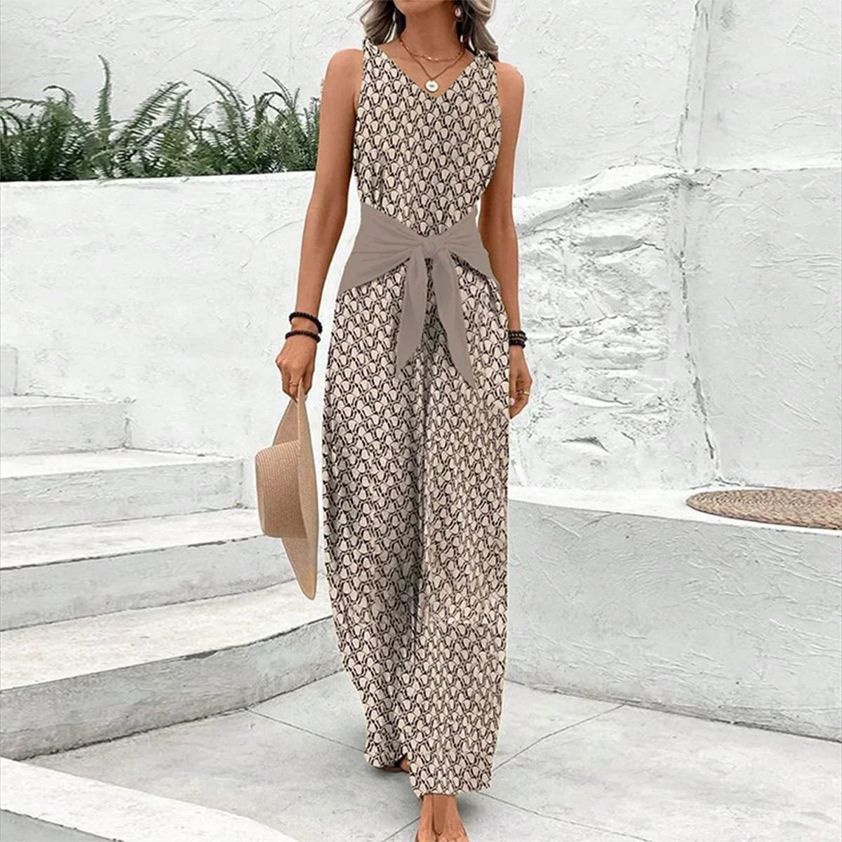 Klaudia | Elegancki kombinezon damski z bawełny premium, klasyczny