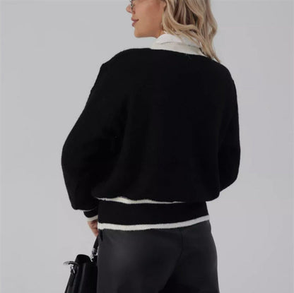 Diane - Elegancka, stylowa kamizelka w stylu paryskim z złotymi guzikami i kontrastowymi detalami