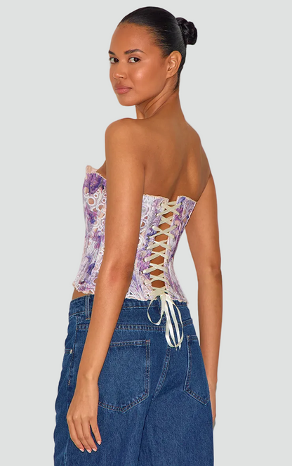Margaretta | Top bustier damski koronkowy bez ramiączek w eleganckim stylu