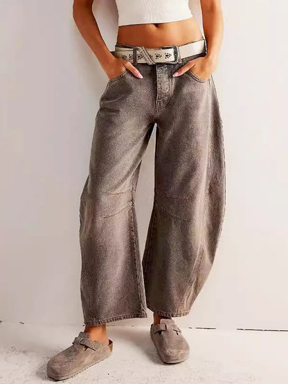 Cally | Dżinsy damskie o szerokiej nogawce, luźny krój casual