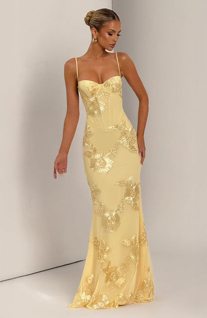 Karly | sukienka maxi damska elegancka na ramiączkach, idealna na wesele i lato