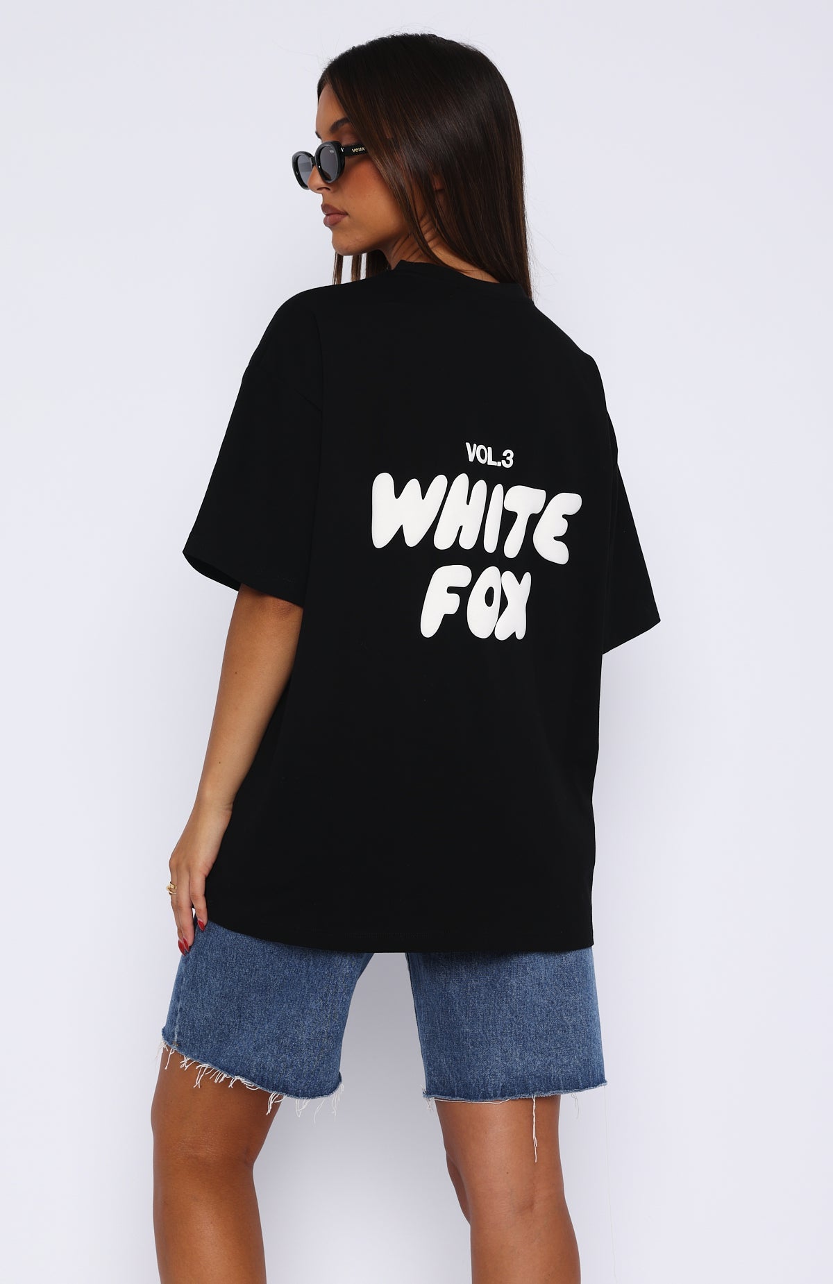 Jayne | Damski t-shirt oversize czarny wygodny nowoczesny casualowy