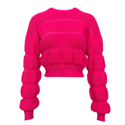 Rosalind – modny, efektowny i stylowy krótki sweter damski z fakturą
