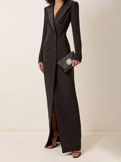 Eliza | Elegancka damska sukienka z kołnierzem typu blazer, ponadczasowy i stylowy fason na każdą porę roku