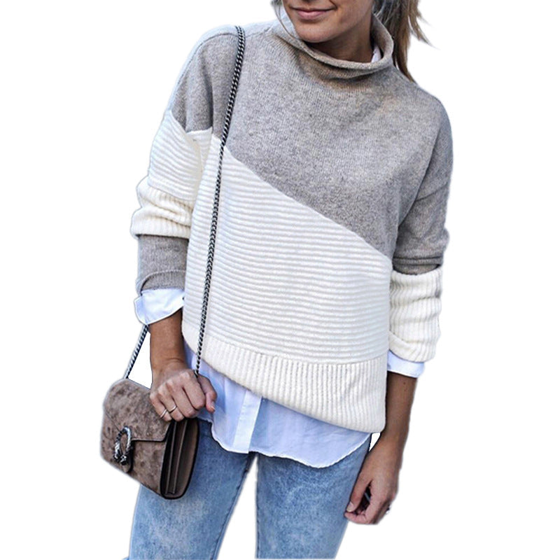 Tracy – damski sweter z dzianiny z ukośnym rozkładem kolorów