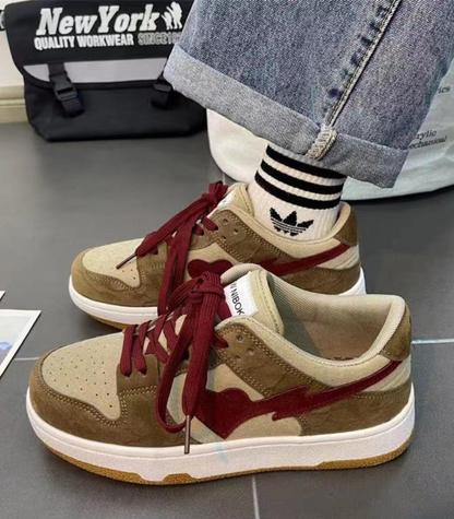 Mabel | damskie sneakersy niskie z kontrastowymi detalami i sznurowaniem
