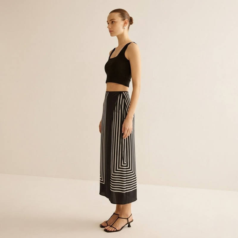 Faith | elegancka spódnica maxi damska prążkowana