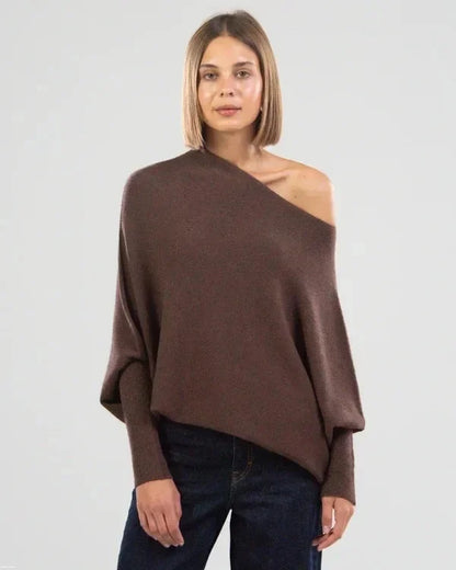Lody | Miękki Sweter Oversize z Dekoltem Łódka