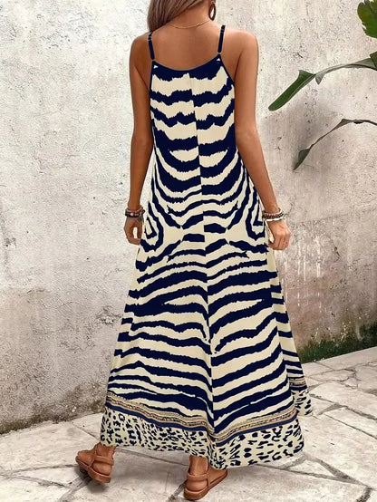 Lillian | Damska suknia wieczorowa maxi w panterkę