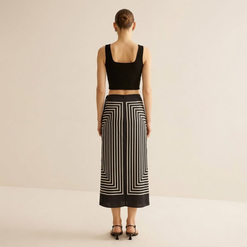 Faith | elegancka spódnica maxi damska prążkowana