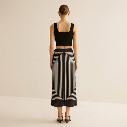 Faith | elegancka spódnica maxi damska prążkowana
