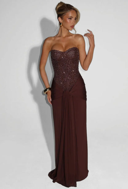 Penny | Sukienka maxi damska bez ramiączek w eleganckim, wieczorowym stylu