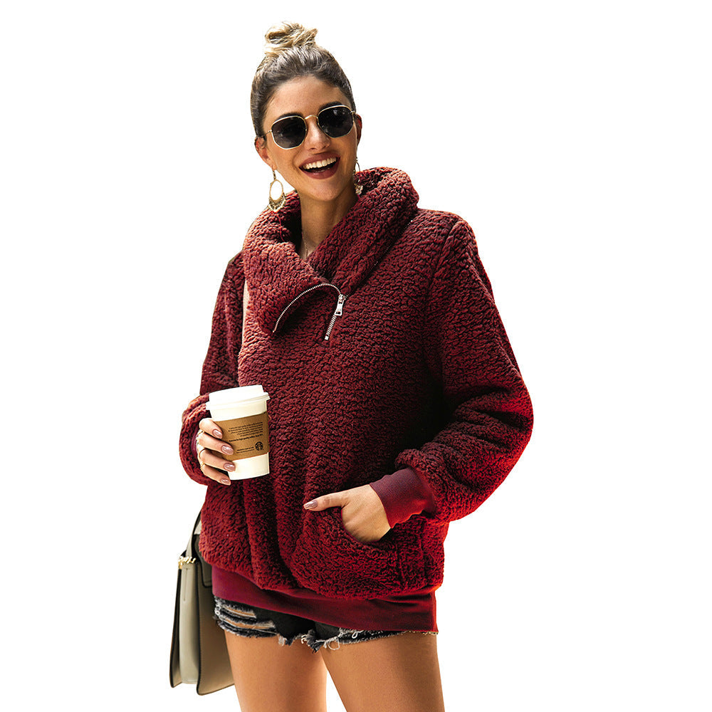 Tori - Damska, wszechstronna, elegancka, ciepła bluza z kołnierzem i zamkiem błyskawicznym