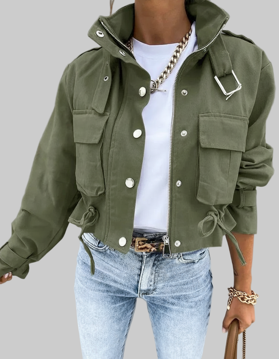 Dimity | Kurtka bomberka styl cropped z zapięciem na zatrzaski