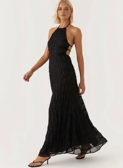 Charlyne | Elegancka damska sukienka maxi typu halter, nowoczesny i kobiecy fason na wyjątkowe okazje