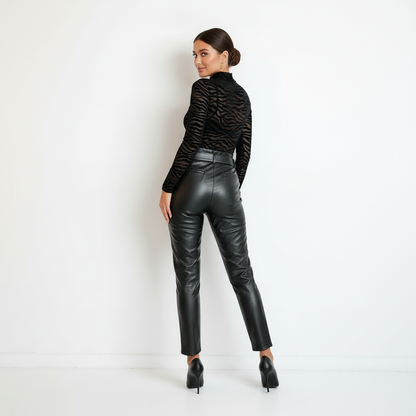 Mehitable | Damski top z tiulu z motywem zebry, dopasowany fason, modny i wyrazisty styl