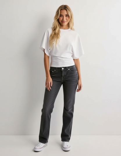Averil | Damski wygodny t-shirt z rękawem typu dolman, luźny fason, idealny na co dzień
