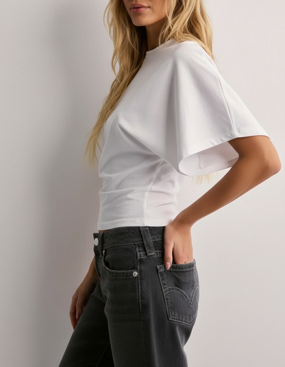 Averil | Damski wygodny t-shirt z rękawem typu dolman, luźny fason, idealny na co dzień