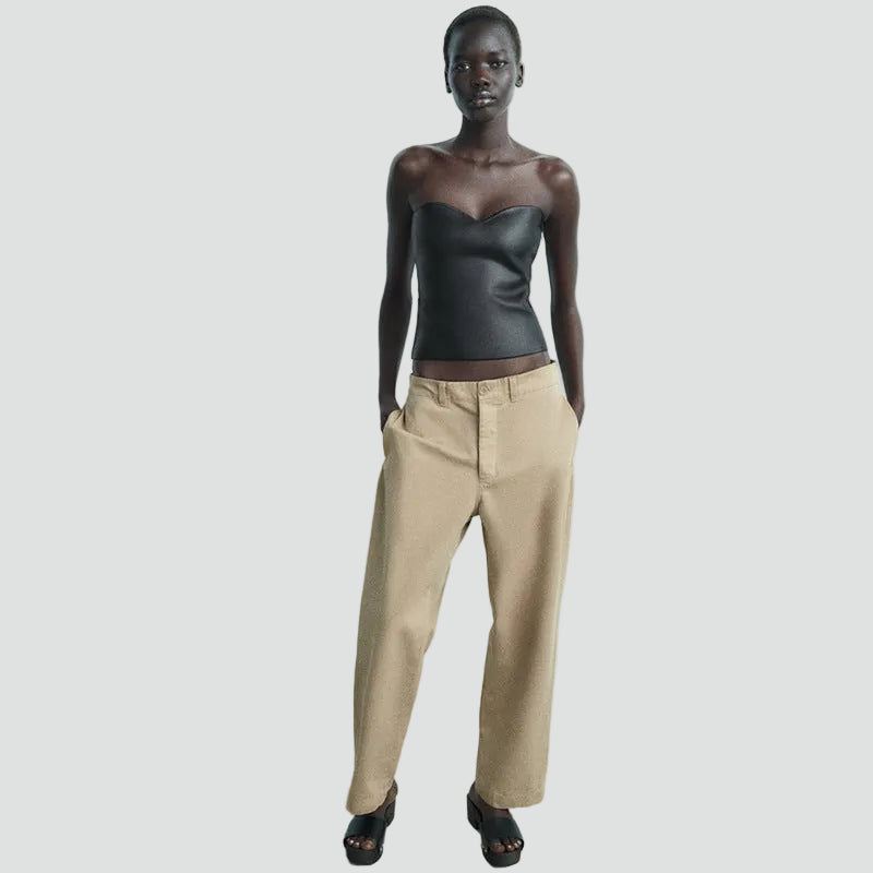 Janie | Metaliczny top damski bez ramiączek w stylu bandeau na przyjęcia