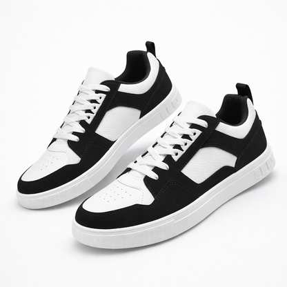 Judith | Damskie sneakersy czarno-białe sznurowane o miejskim