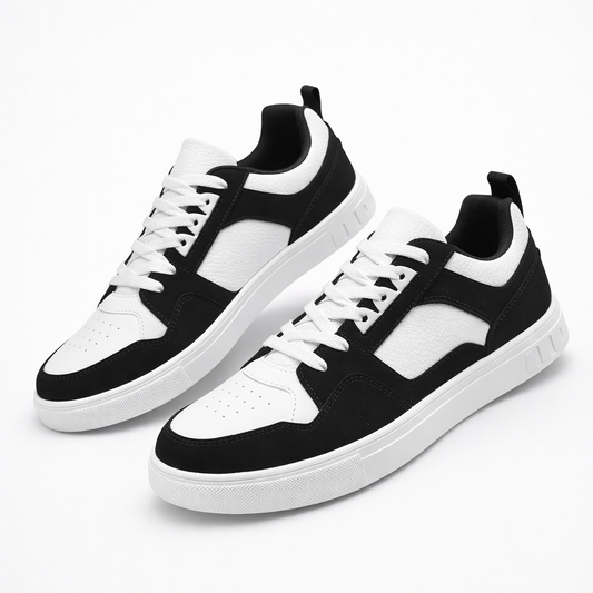 Judith | Damskie sneakersy czarno-białe sznurowane o miejskim