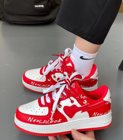 Mabel | damskie sneakersy niskie z kontrastowymi detalami i sznurowaniem