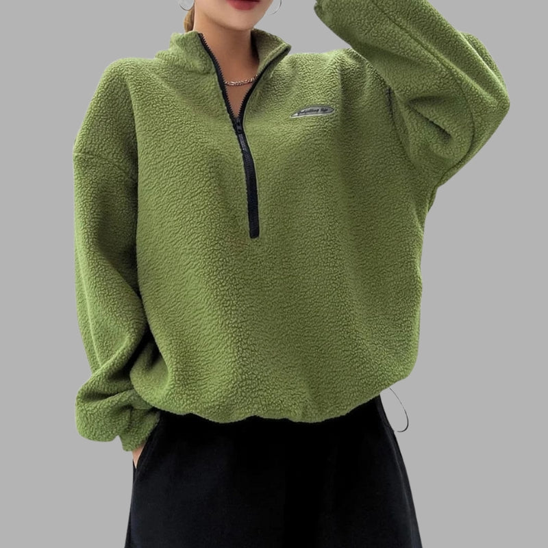 Chara | Sweter damski oversize z długim rękawem, stójka