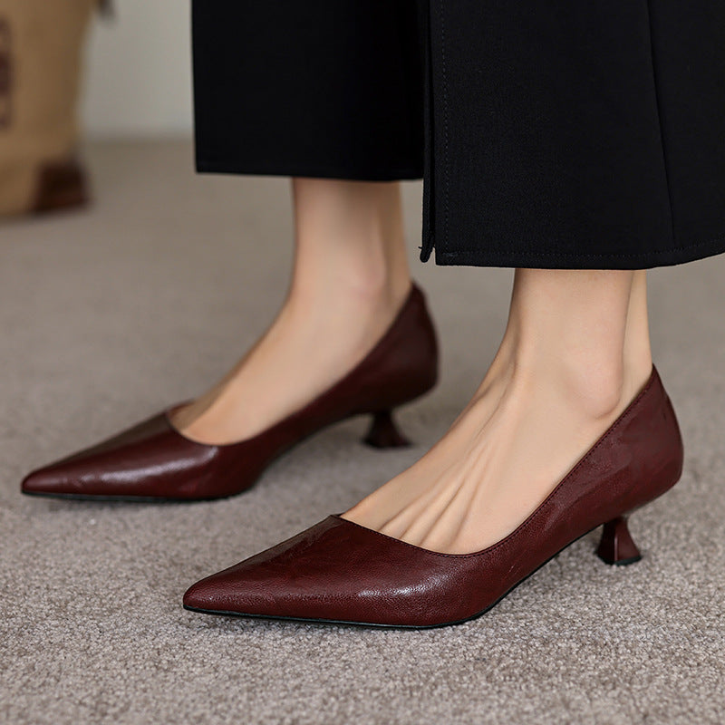 Sadie - Eleganckie skórzane botki na średnim obcasie dla kobiet