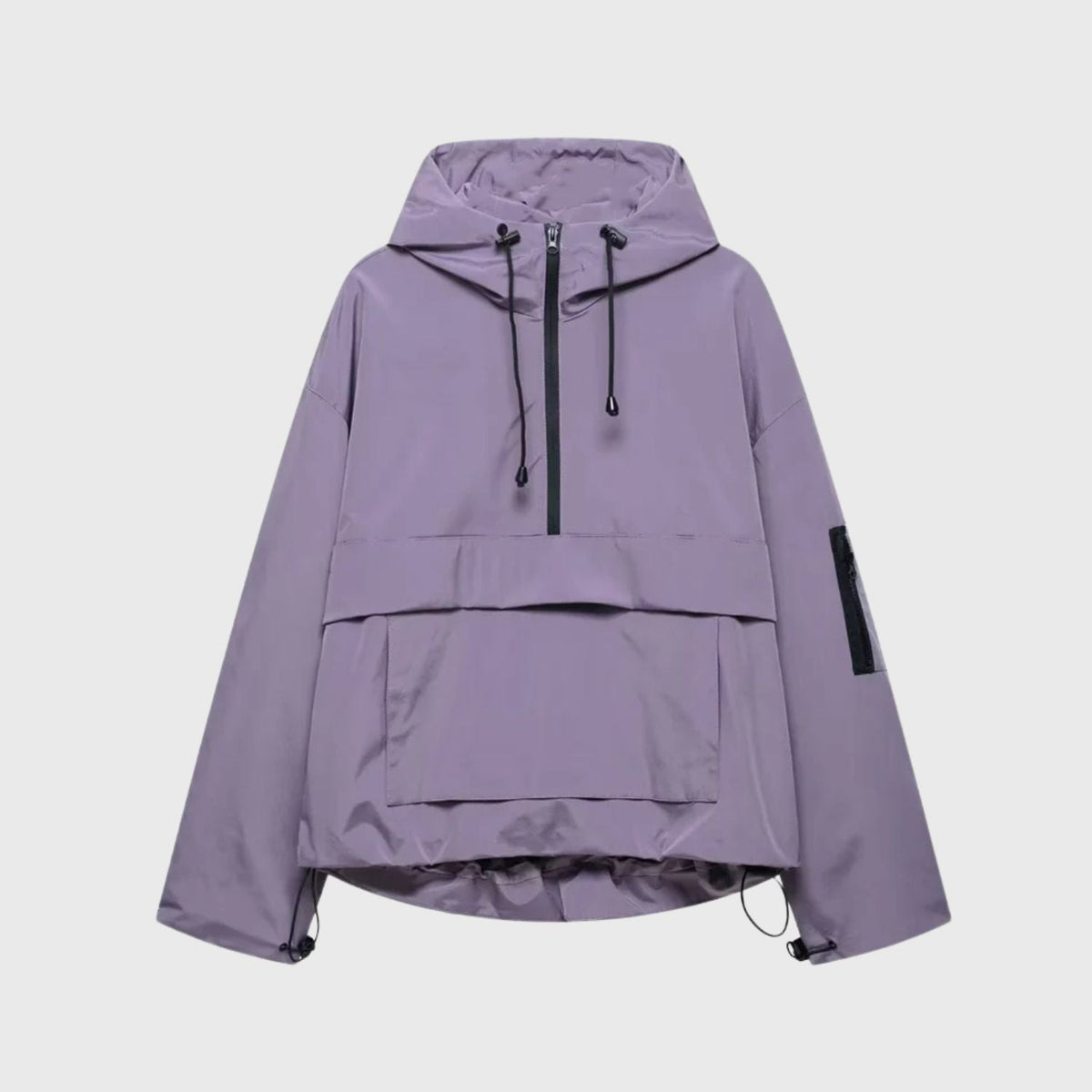 Medea | Damski oversize anorak z półzamkiem i przednią kieszenią typu kangurka