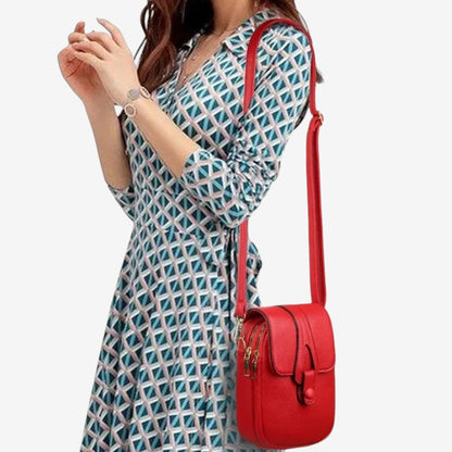 Alfreda - Torba crossbody z odpinanym paskiem i wieloma kieszeniami zapinanymi na zamek błyskawiczny