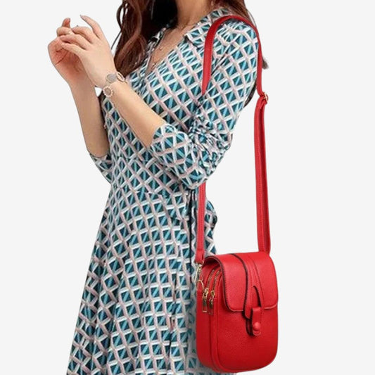 Alfreda - Torba crossbody z odpinanym paskiem i wieloma kieszeniami zapinanymi na zamek błyskawiczny