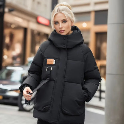 Solmara - Stylowy Zimowy Płaszcz Puchowy – Nowoczesny Styl z Kapturem