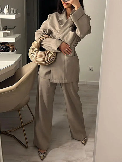 Lilibeth | Damski komplet Mila relaxed fit oversize marynarka i szerokie