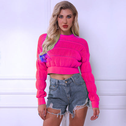 Rosalind – modny, efektowny i stylowy krótki sweter damski z fakturą