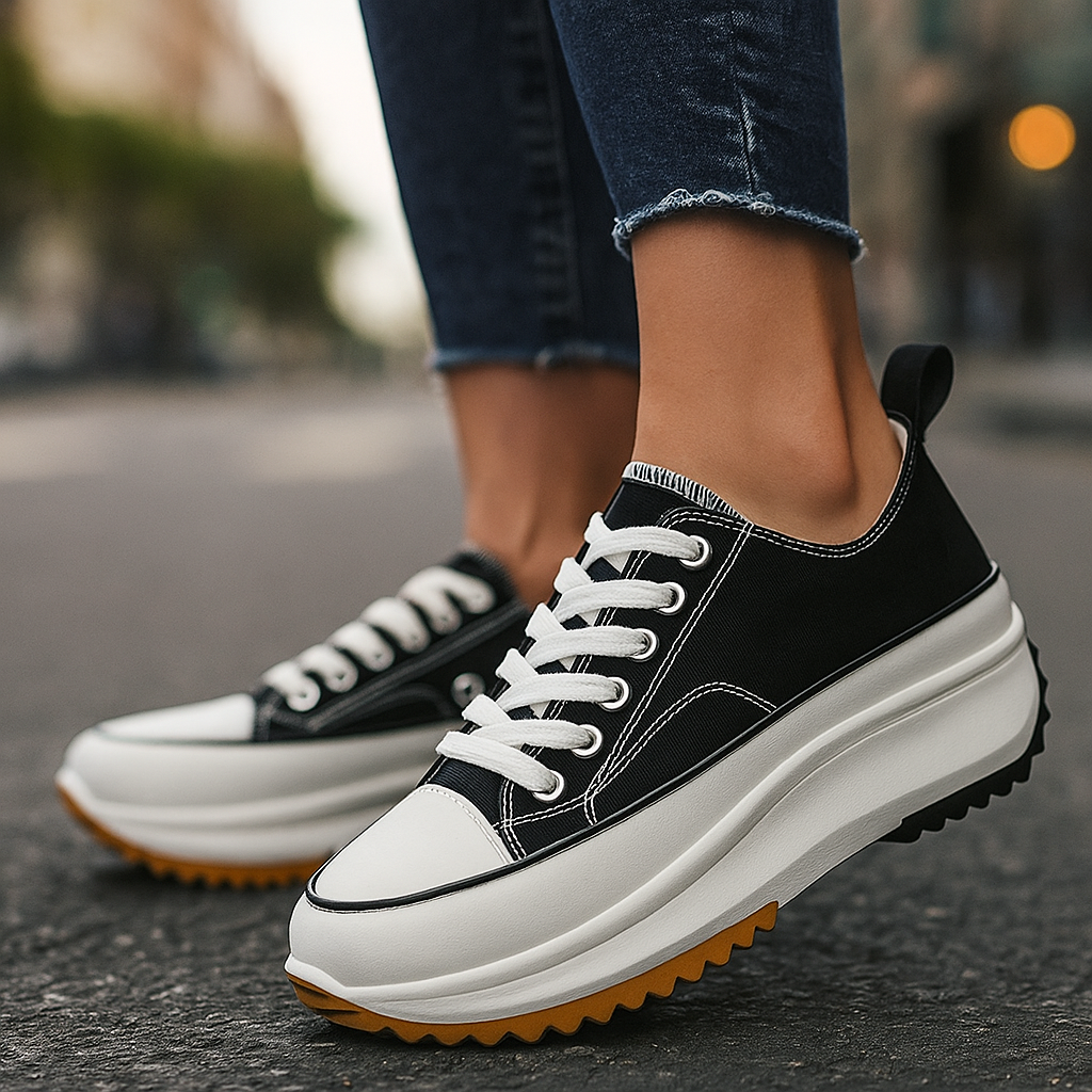 Lena – Damskie sneakersy na masywnej platformie z modnym wzorem