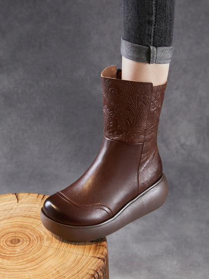 Beverly | Damskie vintage botki skórzane