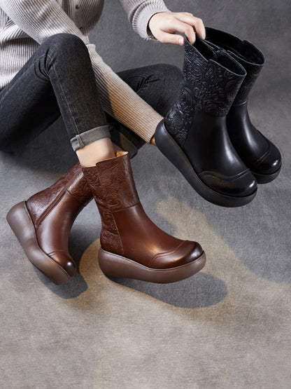 Beverly | Damskie vintage botki skórzane