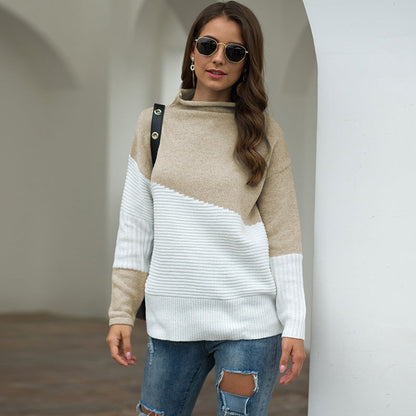 Tracy – damski sweter z dzianiny z ukośnym rozkładem kolorów