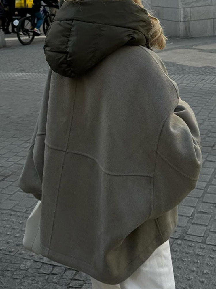 Rosalie – damski, elegancki płaszcz w stylu streetwearowym z kapturem